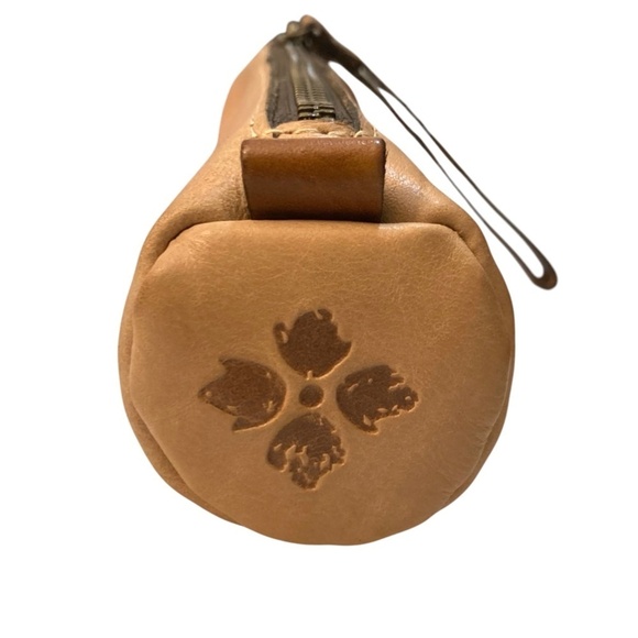 PATRICIA NASH Italian Leather Wristlet Pouch Zipper Tan Brown Rectangle - Picture 5 of 9